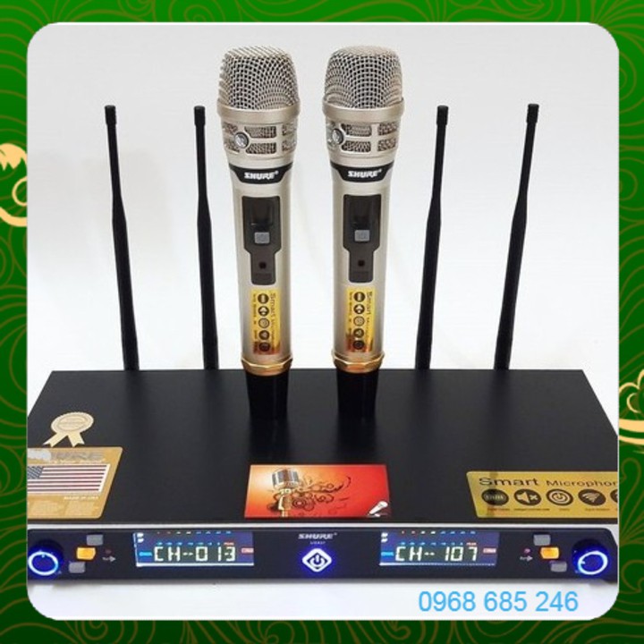 Micro không dây cao cấp Shure UGX21 loại 1,4 anten thu sóng❤️ tự ngắt 5 giây mic không dây karaoke