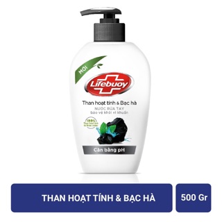 NƯỚC RỬA TAY LIFEBUOY THAN HOẠT TÍNH & BẠC HÀ 500g