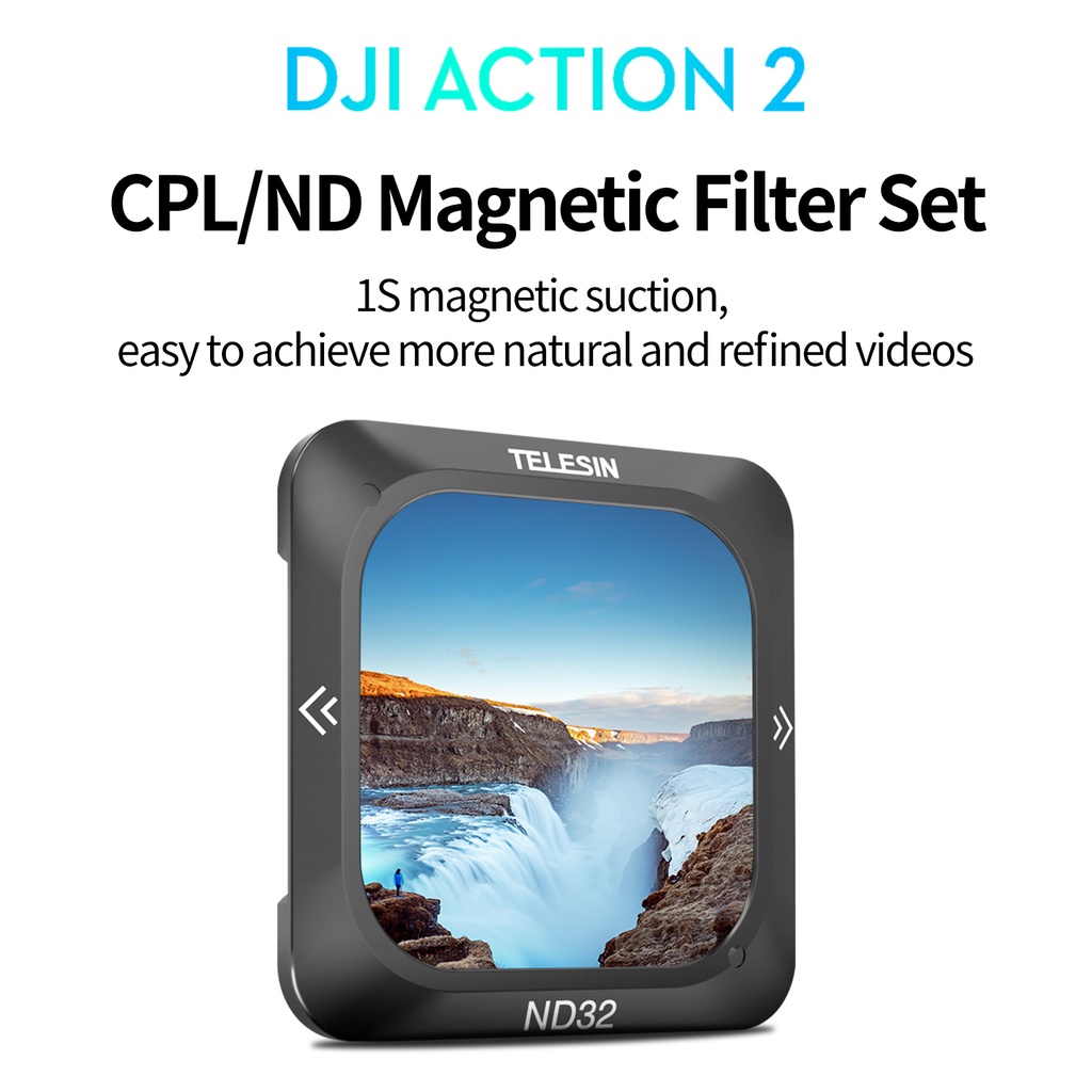 Bộ Lọc Ống Kính TELESIN CPL ND8 ND16 ND32 Cho Máy Ảnh DJI Action 2 Camera ND CPL
