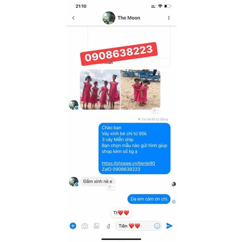 Váy maxi Hồng 12-35kg