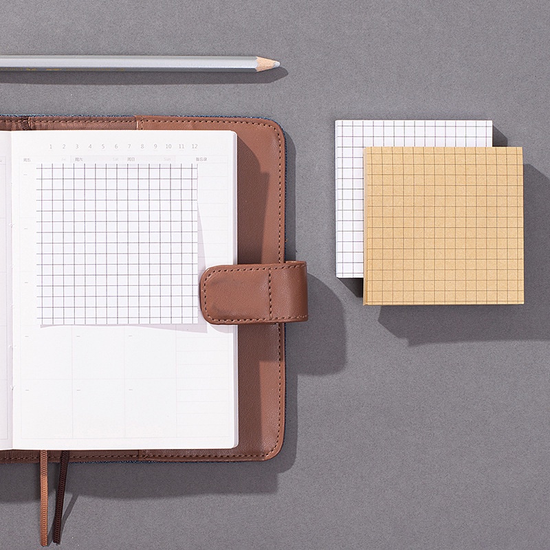 Set 80 Tờ Giấy Ghi Chú Kẻ Ô Ngang Dùng Trang Trí