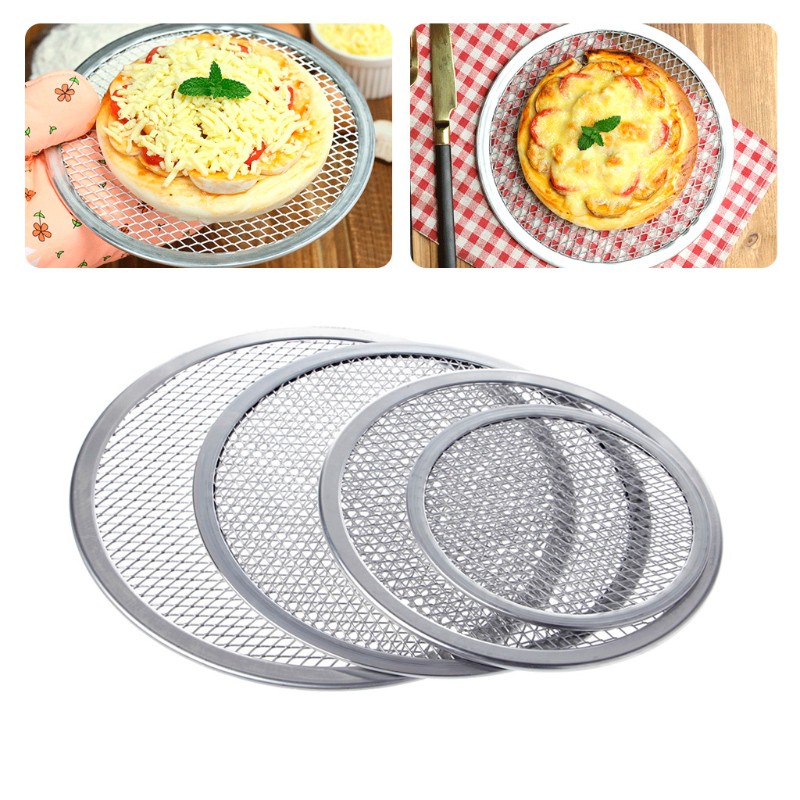 Vỉ nướng bánh pizza hình tròn bằng nhôm dạng lưới chuyên dùng cho nhà bếp