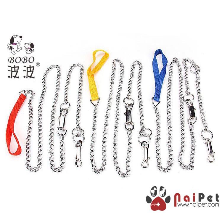 Dây Dắt Kèm Vòng Cổ Thép Mạ Inox Tay Cầm Vải Dù DDVC008