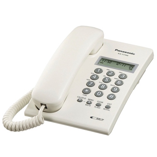 Điện thoại bàn Panasonic KX-T7703CX có màn hình hiển thị số, có thể treo tường