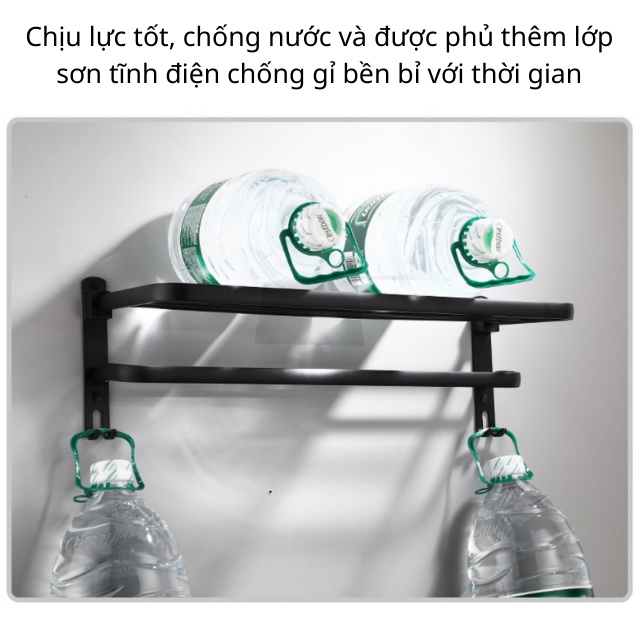 Giá Treo Khăn, Kệ Treo Khăn Nhà Tắm Dán Tường Không Cần Khoan Sơn Tĩnh Điện Phong Cách Bắc Âu 60cm