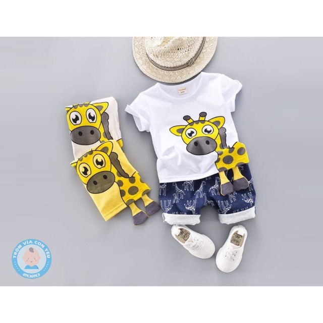 Bộ cotton hươu cao cổ