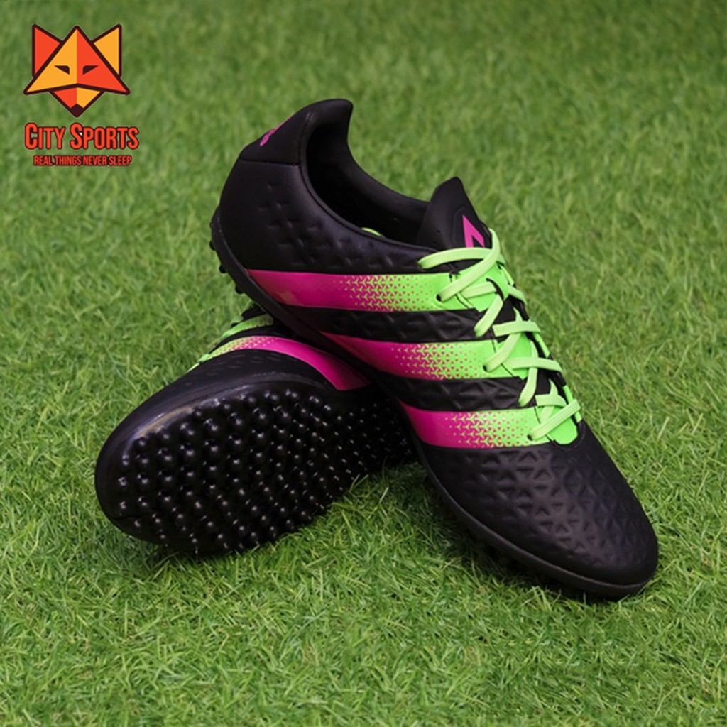 Giày đá bóng sân cỏ nhân tạo Adidas ACE 16.3 TF - Black/Pink/Green AF5259