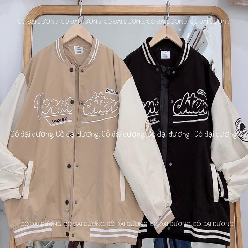 [SẴN] Áo Khoác Bomber Màu Chữ Veru Form Rộng Unisex Phong Cách Năng Động, Áo Khoác Hàn Quốc Phong Cách Thể Thao