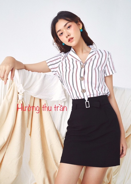 Chân váy chữ a basic phối đai vuông thời trang công sở | BigBuy360 - bigbuy360.vn