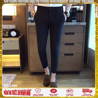 Quần Âu Nam Đen Ống Côn Dáng Ôm Body Hàn Quốc, Chất Liệu Kate Hàn [Cung cấp Sỉ Toàn Quốc]