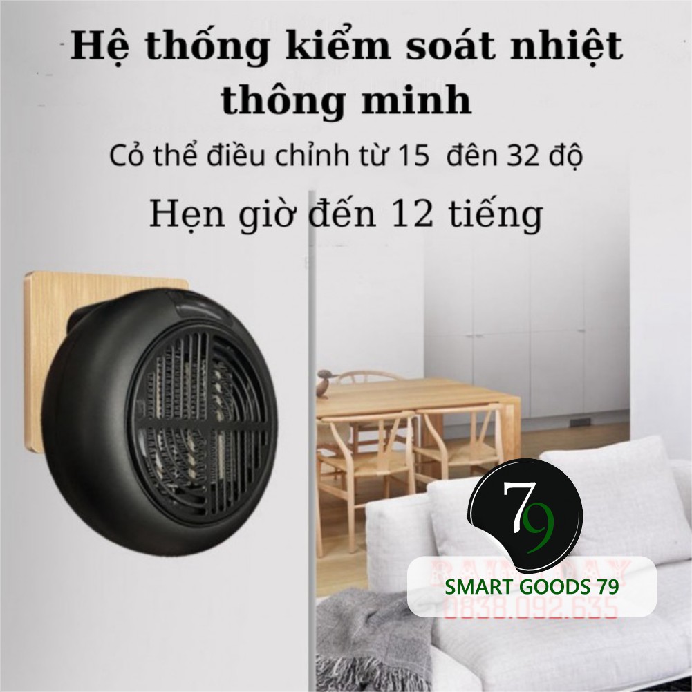 [Freeship hàng cao cấp 307] Máy sưởi Quạt sưởi ấm mùa đông mini treo tường cắm điện 900W văn phòng ngủ nhà tắm