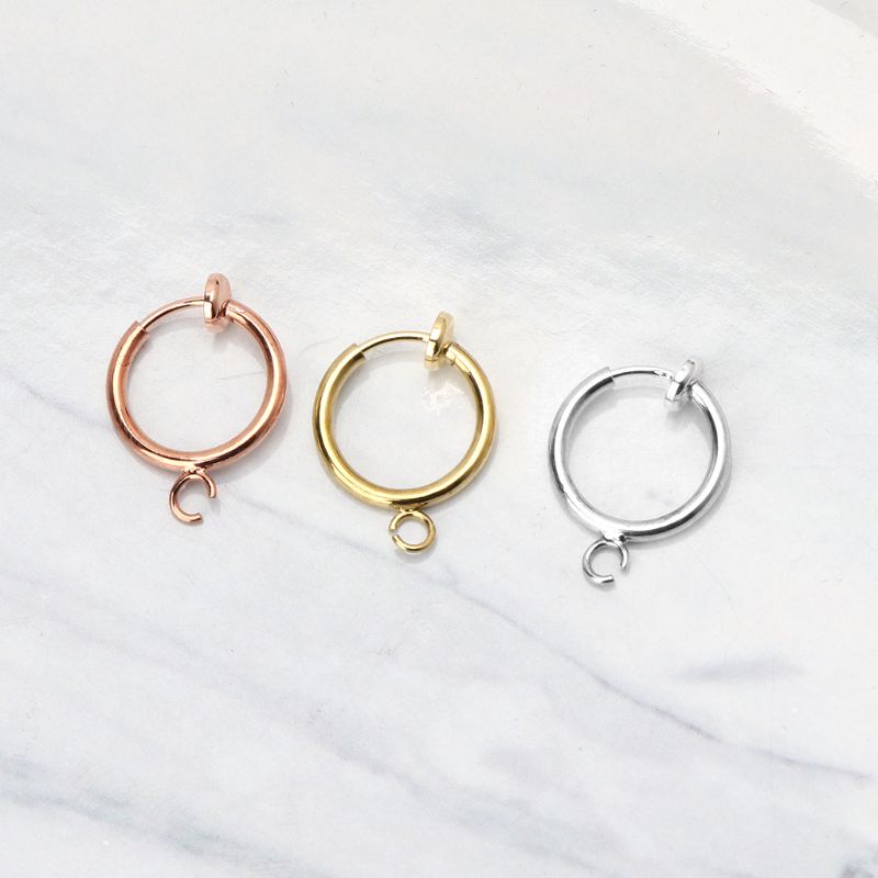 Set 10 Khuyên Tai Tròn 13mm Màu Vàng / Bạc Đơn Giản