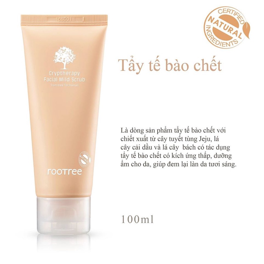 Tẩy tế bào chết Derladie Rootree Crytherapy Facial Mild Scrub 100ml