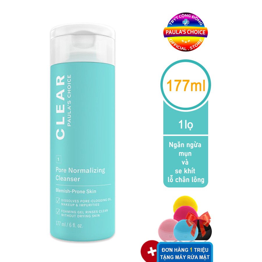Sữa rửa mặt ngăn ngừa mụn và se khít lỗ chân lông Paula's Choice Clear Pore Normalizing Cleanser 177ml