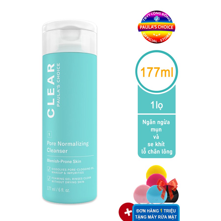 Sữa rửa mặt ngăn ngừa mụn và se khít lỗ chân lông Paula's Choice Clear Pore Normalizing Cleanser 177ml