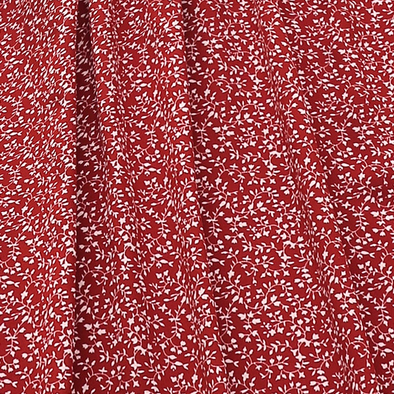 Đầm SIYYIS phối bèo hở vai in hoa màu đỏ phong cách Hàn Quốc thời trang dành cho bé gái 8-14 tuổi