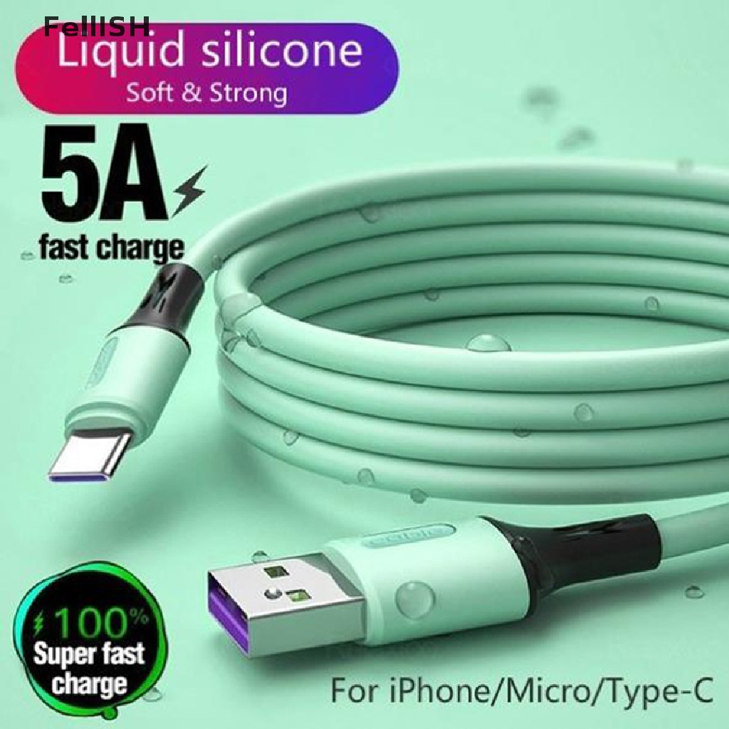 Dây Cáp Sạc Dữ Liệu USB Bằng Silicone 5A 1.2m / 1.8m 439br