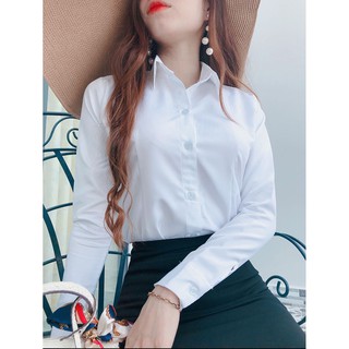 Áo Sơ Mi Công Sở Nữ Chất Vải Cotton Lụa Siêu Min Màng Phù Hợp Cho Da Dễ Phối Đồ