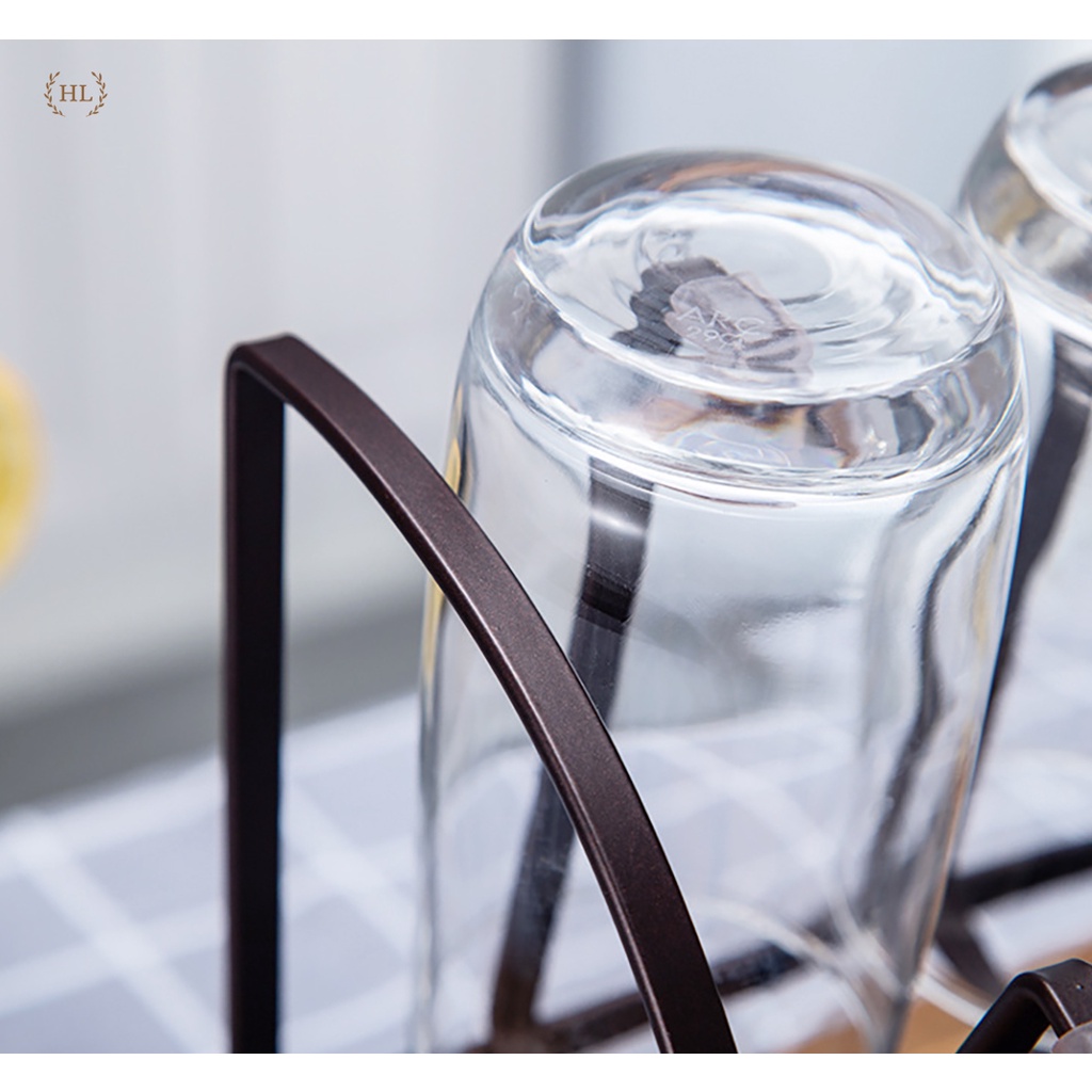 GIÁ ÚP CỐC SƠN TĨNH ĐIỆN CHỐNG TRƠN CÓ KHAY HỨNG NƯỚC HOME LUXURY DECOR | ÚP CỐC NÂU | KỆ ÚP LY