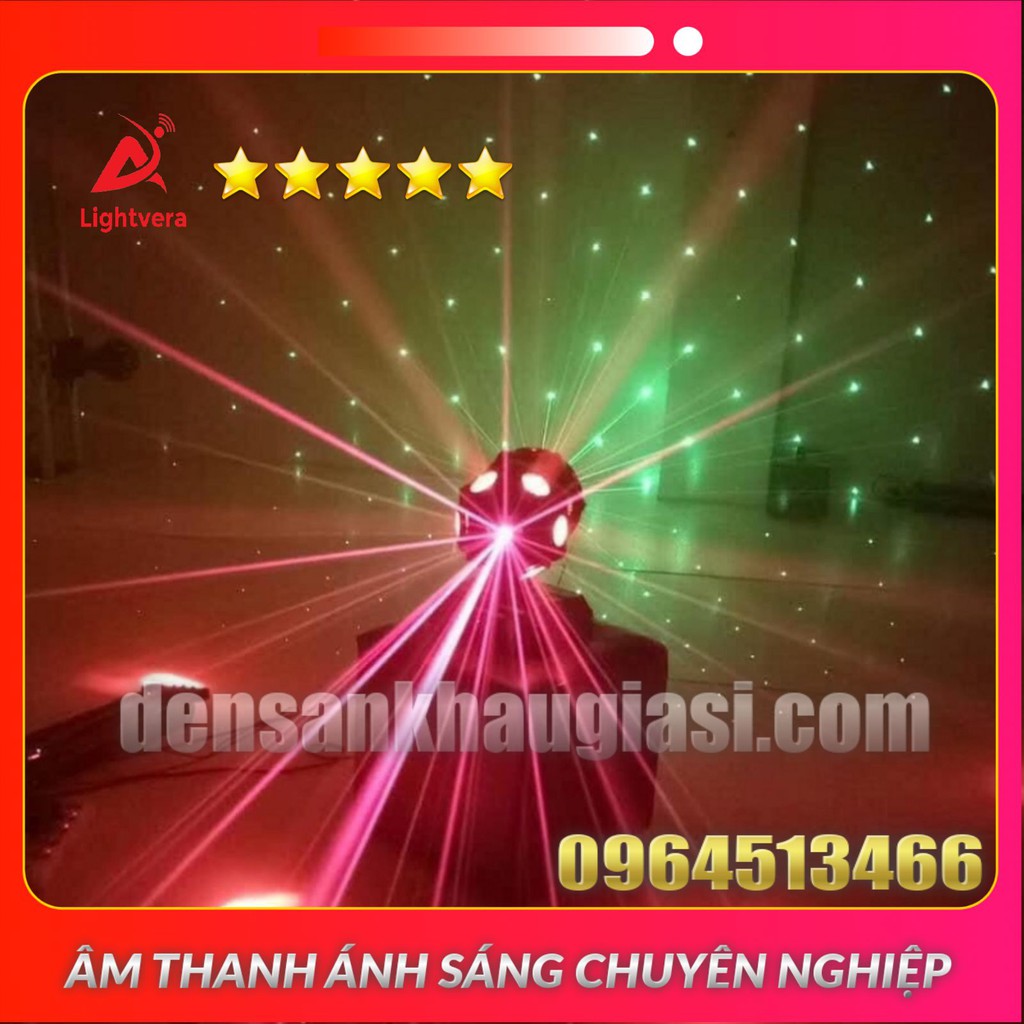 Đèn Moving Head Đảo Đôi Laser Quay 360 Độ Có Laser Dành Cho Karaoke Phòng Bay