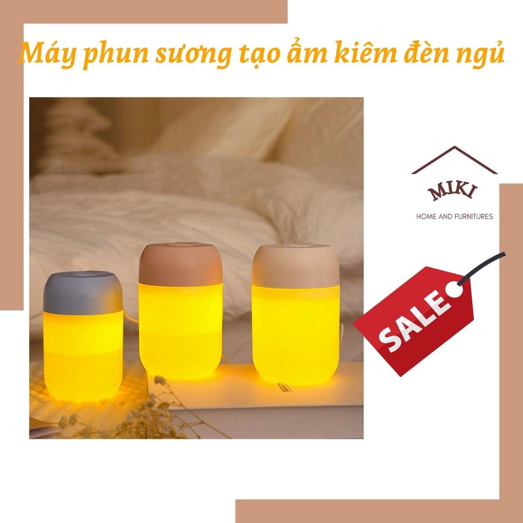 Máy Phun Sương Tạo Ẩm Kiêm Đèn Ngủ - Máy Xông Tinh Dầu Dung Tích 300ml - 01 Đổi 01