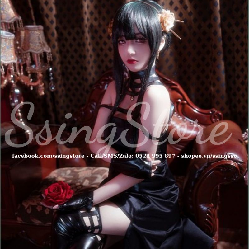 SSINGSTORE Set COSPLAY nhân vật nữ sát thủ xinh đẹp gợi cảm Yor Forger trong manga Sky x Family (Hàng order)