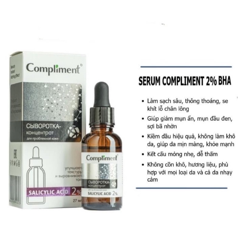 Serum Compliment 20% Vitamin C, 2% BHA ,5% Hyaluronic Acid 27ml