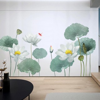 Giấy Dán Tường Hình Hoa Sen Trang Trí Phòng Ngủ
