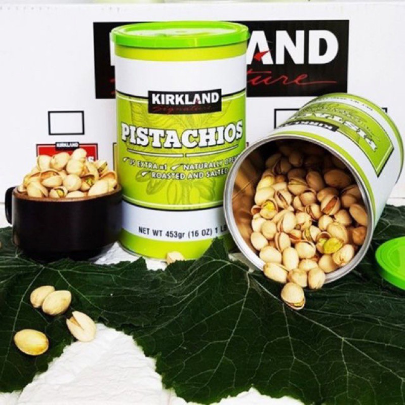 Hạt Dẻ Cười Pistachios Rang Muối Kirkland Lon 453g