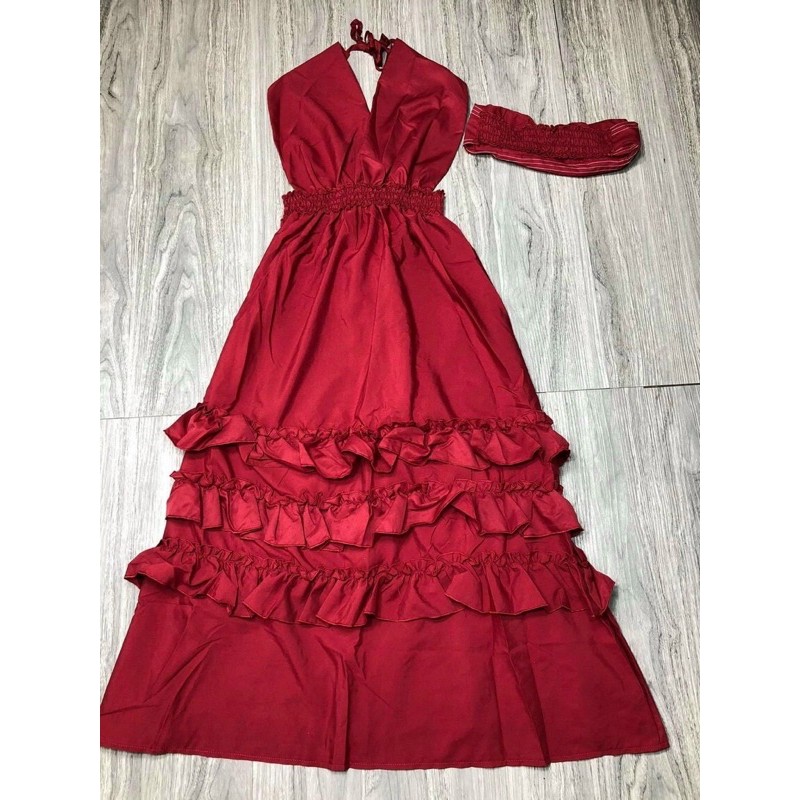 [FREESHIP] Đầm maxi đỏ chân bèo | BigBuy360 - bigbuy360.vn