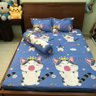 Bộ gra gối cotton polly 4 món cao cấp