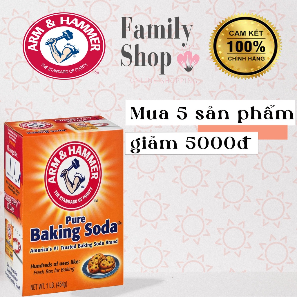 [Hàng Chính Hãng] 1 Hộp Baking Soda Arm&amp;Hammer(454g/hộp)