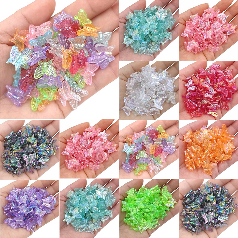 Bộ Hạt Hình Bướm Nhiều Màu Sắc Dùng Làm Trang Sức Thủ Công