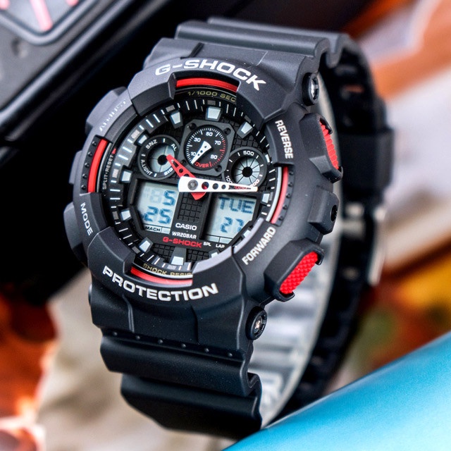 Đồng hồ Casio nam dây nhựa GSHOCK GA-100-1A4 Chính hãng