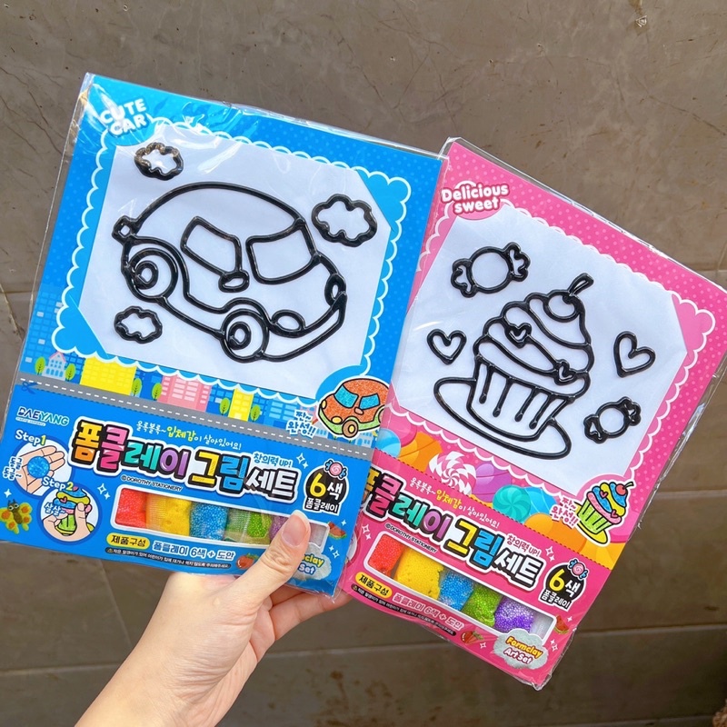 Đồ chơi tô màu tranh mút xốp Gỗ Slime cho bé - tô màu tranh bọt