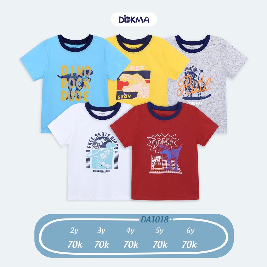 Áo thun cổ tròn bé trai DA1018 hiệu Dokma size 2 - 6 tuổi Tiệm Nhà Sóc