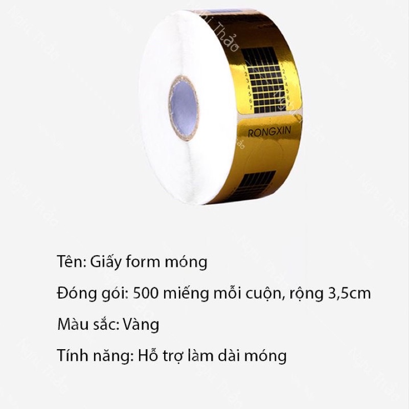 Giấy đắp phom móng 500 miếng