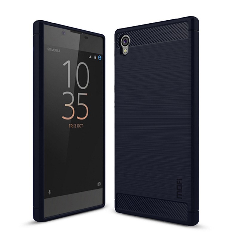 Ốp điện thoại chất liệu sợi carbon màu đen cho Sony Xperia L1