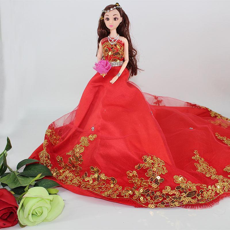 Đồ chơi bé gái - Búp bê Cô dâu 35cm có hộp quà tặng &amp; kệ trưng bày