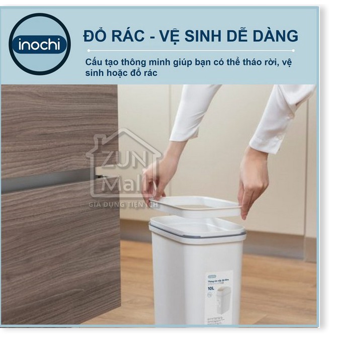 Thùng Rác Nhựa Cao Cấp Nắp Lật 15 Lít Inochi Nhật Bản - Phù Hợp Với Không Gian Sống Hiện Đại