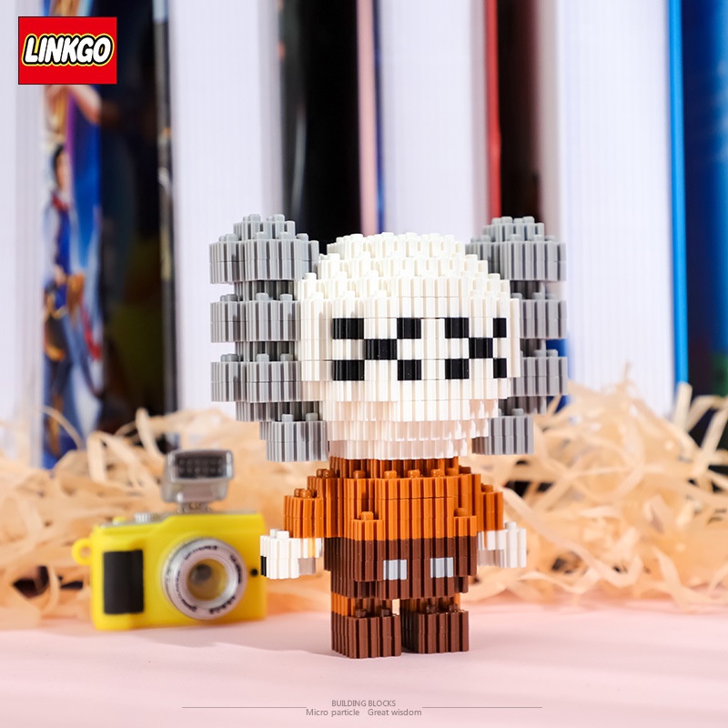 Đồ chơi lắp ráp, đồ chơi lắp ghép lego 3D mô hình lego kaws mini 9cm linkgo