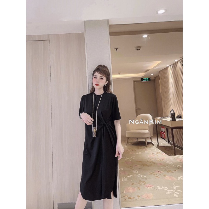 Váy xoắn eo cotton cao cấp