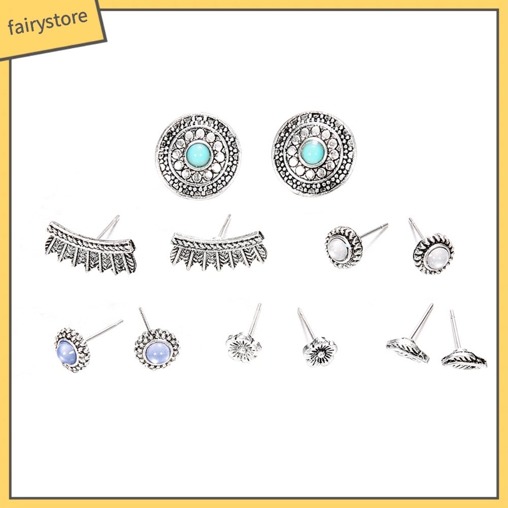 Bộ 6 đôi khuyên tai thời trang Boho cho nữ