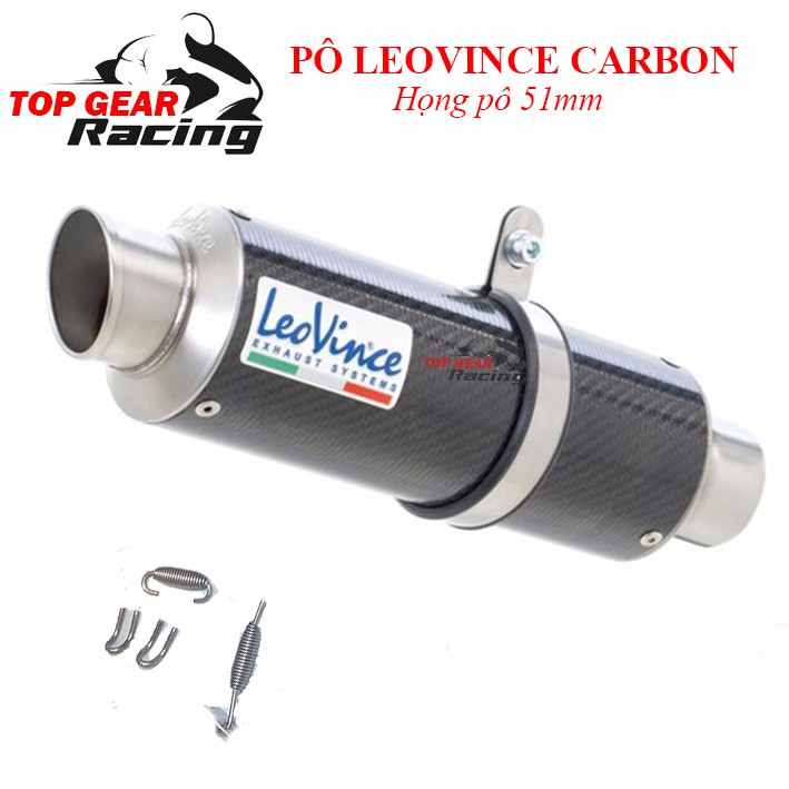 Pô Leovince Carbon - lon, lò xo, ốc bắt &lt;TOPGEAR&gt;