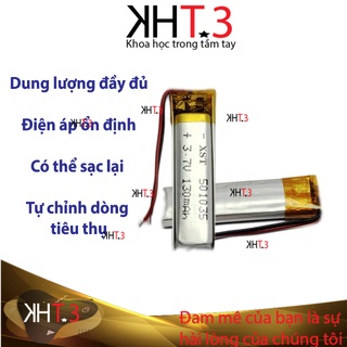 Pin Li-Po 501035 điện áp 3.7V dung lượng130mAh cho tai nghe Bluetooth,  thiết bị điện tử, máy ghi âm, máy nghe nhạc
