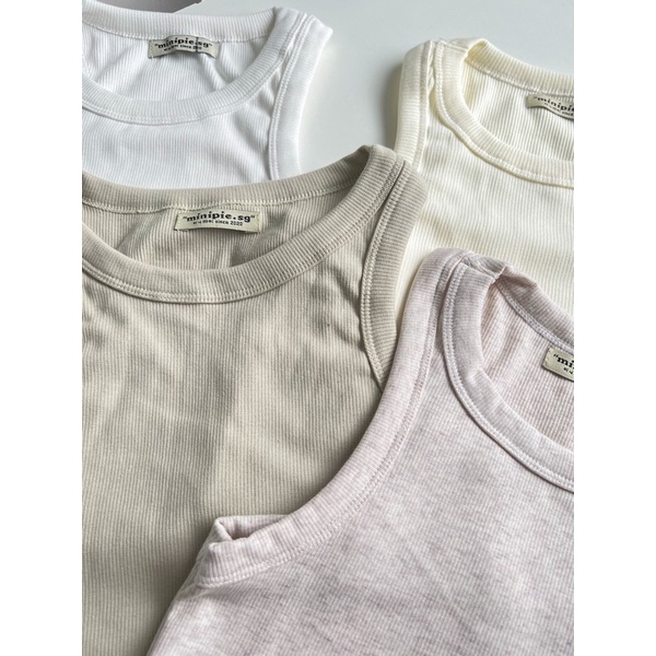 Áo Tank Top / Balo Nữ Croptop Kiểu Ôm Cotton Gân Co Dãn Màu Xanh Lá Đen Minipie