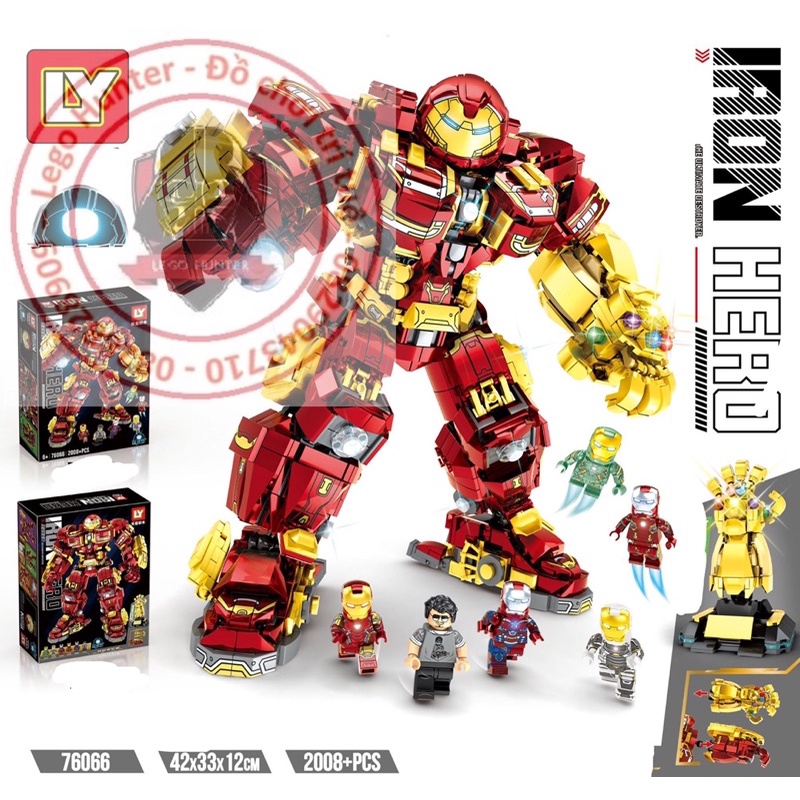 Marvel superheroes LY 76066 ironman hulkbuster bộ lắp ráp người sắt khổng lồ