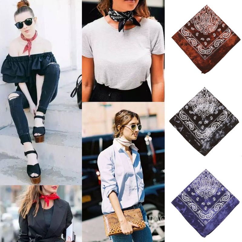 Khăn Quàng Cổ Cotton Họa Tiết Màu Nhuộm Phong Cách Vintage Nhật Bản