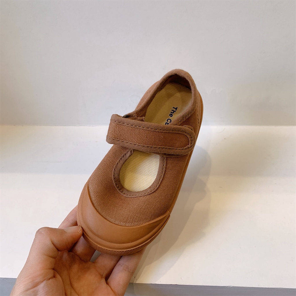 Giày Vải Canvas Miệng Nông Màu Sắc Ngọt Ngào Phong Cách Hàn Quốc Thời Trang Xuân Thu Cho Bé Mẫu Giáo Pine042