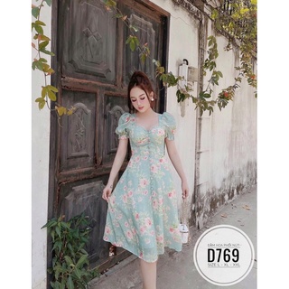 Đầm hoa nút bọc bigsize (60-90kg)